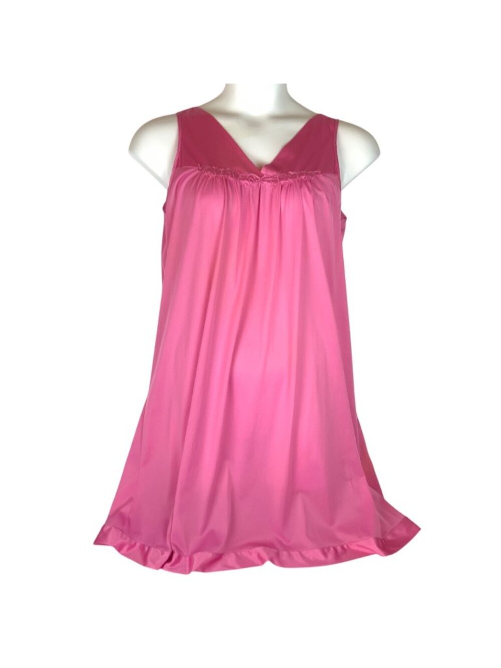 Vanity Fair Womens Pink Sleeveless Nightgown Chemise Lingerie Size Medium